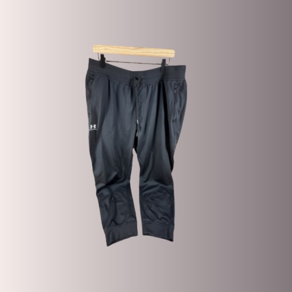 Under Armour Men Pants Size XXL Black Loose Fit Pull On Athletic Gym Stretch 2XL